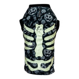 Roupa Pet Neon Esqueleto Brilha Escuro Fantasia Halloween P