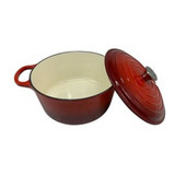 Olla 26cm Hierro Fundido Esmaltado 5,5l Cacerola Con Tapa