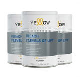 Yellow Kit Bleach Polvo Decolorante 7 Tonos 3u (500g)