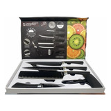 Jogo De Facas Chef Cozinha Inox E Cerâmica 6 Pc Carne Fruta