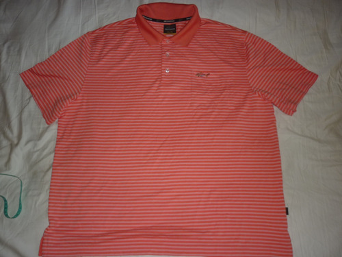 L Chomba Golf Greg Norman Play Dry Talle Xl Rayada Naranja