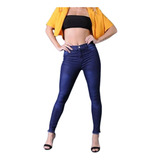 Jeans Elastizado Chupín Tiro Alto Mujer Azul Cuota