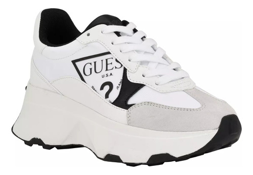 Tenis Mujer Gbg Guess Calebb Sneakers Casuales Blanco Tot