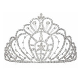 Corona De Tiara De Flor De Reina De 4-3 / 8  Grand Pageant Q