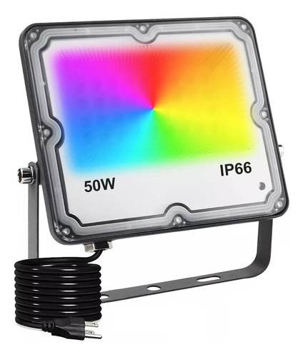 50w Reflector Rgb Led Exterior Lámpara Jardin Luz Piso