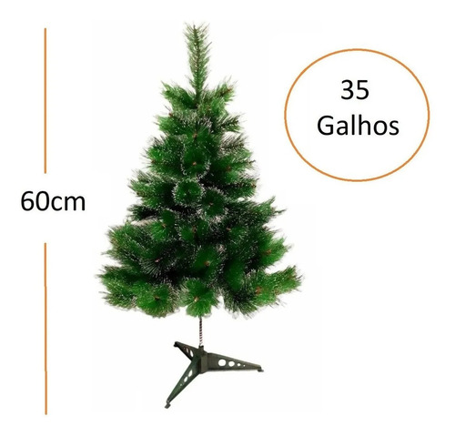 Árvore De Natal Pinheiro Luxo Pequena 60cm 35 Galhos