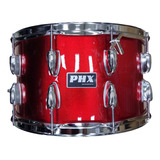 Caixa De Bateria Phx 14x8 Madeira Cromado Vermelho