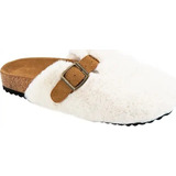 Pantufla Confort De Dama Shosh 4735 De Peluche Blanco