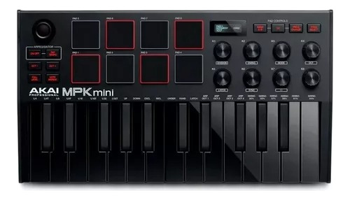 Akai Mpk Mini Mk3 Preto 25 Teclas Controlador Midi Usb