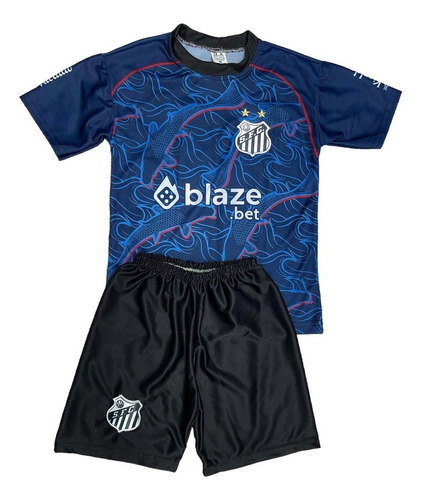 Kit Conjunto Infantil Do Santos 2023