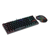 Combo Mecanico Gamer Redragon K552rgb-ba-sp Kumara Blue Color Del Mouse Negro Color Del Teclado Negro