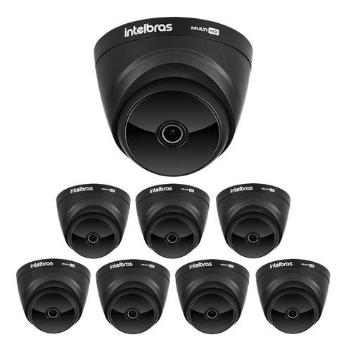 Kit 8 Câmeras 2 Megapixels 20m Vhd 1220 D G7 Black Intelbras