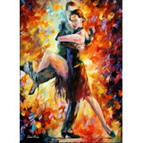 Cuadros Grandes Modernos Bailarines Tango Afremov 120x80