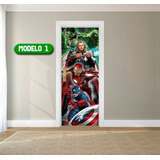 Adesivo De Porta Vingadores Geek Heróis Man Iron Thor