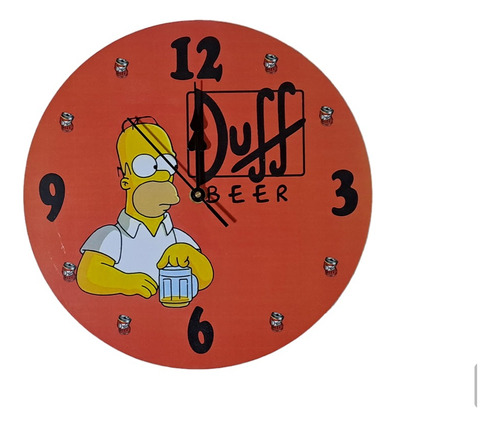 Reloj De Pared Simpson 29 Cm Base Mdf 5.5. Súper Resistente 