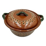 Cazuela Olla De Barro Con Tapa Artesanal  Tradicional 2 Kg