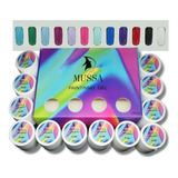 Gel Painting  Para Uñas Gama De 12 Pzs Marca Mussa Manicure.