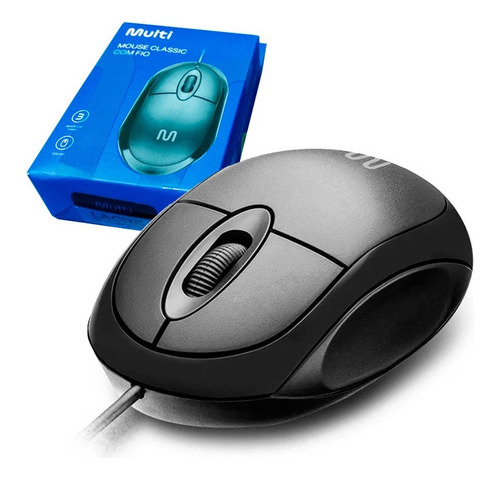 Mouse Classic Box Óptico 3 Botões Multilaser 1200dpi