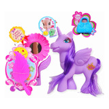 Set Pony Unicornio Beauty Horse Mas Accesorios Juguete