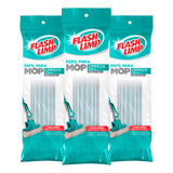 Refil Mop Rodo Magico Limpeza Geral Flash Limp - Kit Com 3