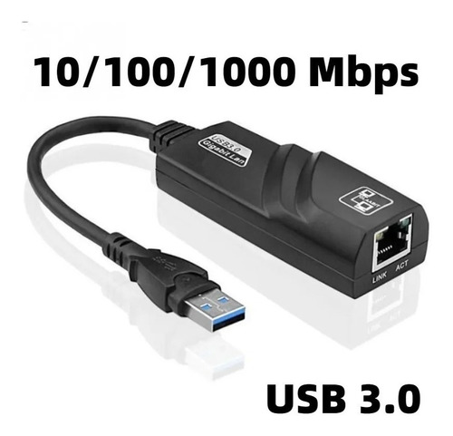 Adaptador Ethernet Rj45 Rede Usb 3.0 Gigabit 10/100/1000cabo
