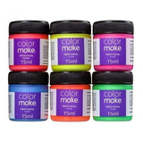Kit 6 Tintas Facial Color Make Maquiagem Festa Neon Fluor
