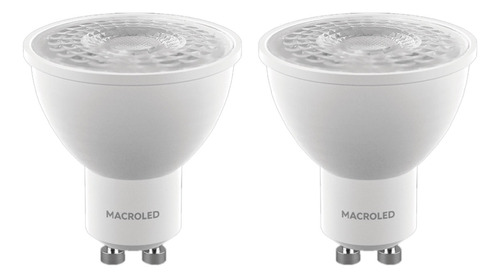 Combo X2 Dicroica Led Macroled Cps-dp-gu10-20 Cálid 7w 2700k