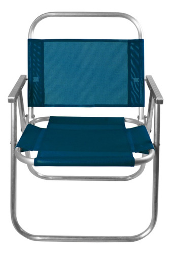 Cadeira De Praia Alta Alumínio Sentar Reforçada 150kg