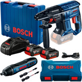 Kit Martelete Rompedor Gbh 180 Li E Parafusadeira Bosch Go 2