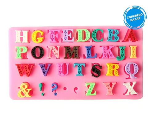 Molde Silicona Abc Letras Porcelana Pasta De Goma Fondant