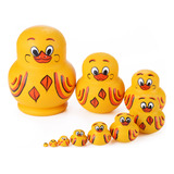 10 Muñecos Nesting Dolls, Juguetes De Madera Para Patos Amar