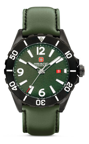 Reloj Swiss Military Smwgb0000251 Para Hombre Cristal Zafiro Color De La Malla Verde Color Del Bisel Negro Color Del Fondo Verde