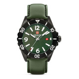 Reloj Swiss Military Smwgb0000251 Para Hombre Cristal Zafiro Color De La Malla Verde Color Del Bisel Negro Color Del Fondo Verde