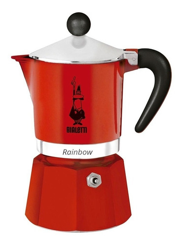 Cafetera Bialetti Rainbow 3 Cups Manual Roja Italiana