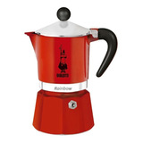 Cafetera Bialetti Rainbow 3 Cups Manual Roja Italiana