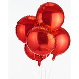 20 Balão Metalizado Redondo Vermelho 45cm Festa Decor Ar G