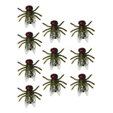 10 Piezas De Accesorios De Insectos Moscas Realistas, Verde