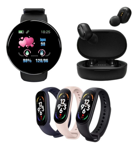 Smartwatch D18 + Smartwatch + Auriculares A6s Premium Combo!