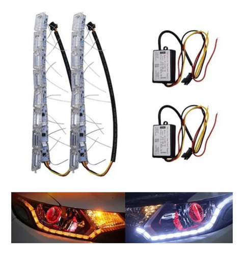 Par Tiras Led Diamante Drl 60cm  Universales Luz Bienvenida