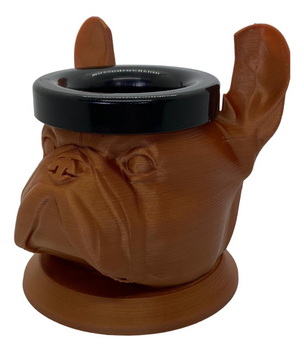 Mate Bulldog Frances Impreso 3d + Bombilla De Acero