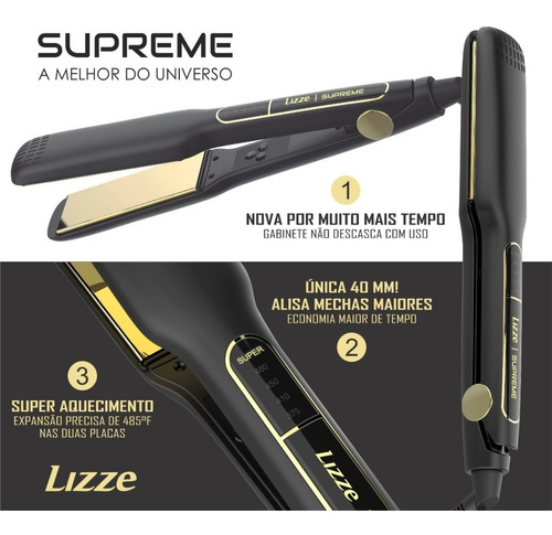 Chapinha De Cabelo Lizze Pro Supreme Preta 220v