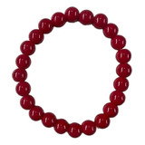 Pulseira Pedra Natural Jade Vermelho Vivo 8 Mm