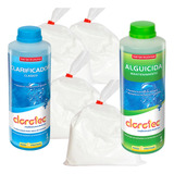 Kit 3 En 1 Alguicida + Clarificador + Cloro Instantaneo