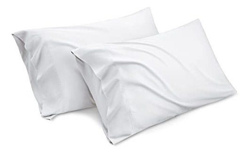 Fundas De Almohada De Bambu 2pzas Tamaño Individual Blanco