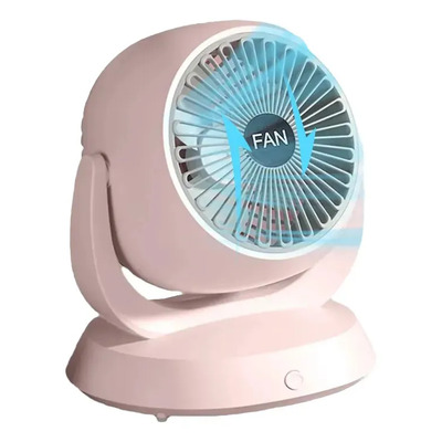 Ventilador De Escritorio Portátil Recargable Usb Con 3 Velocidades, Ventilador Pequeño Silencioso, Ideal Para Oficina, Hogar, Cocina, Rosa