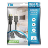 Cabo Hdmi 3 Metros 2.0 4k Ultra Hd 3d 19 Pinos Até 2160p