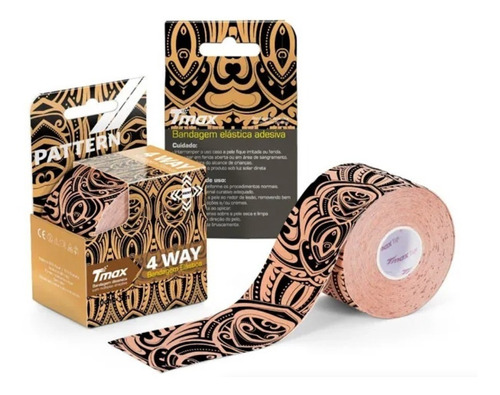 Fita Bandagem Adesiva Elástica Dinâmica Tmax Tape 4way Cor Tatoo (tatuagem)