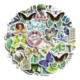 Set 50 Stickers Elementos Retro Verdes Scrapbooking Collages