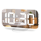 Reloj Despertador Lamisola, Pantalla De Espejo Led Grande, 2