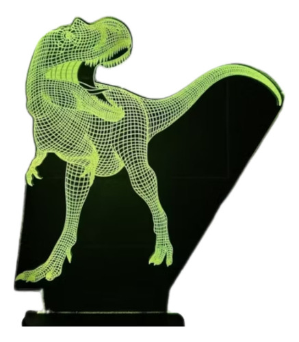 Lámpara Led Ilusión 3d Dinosaurio Holografico De 7 Colores